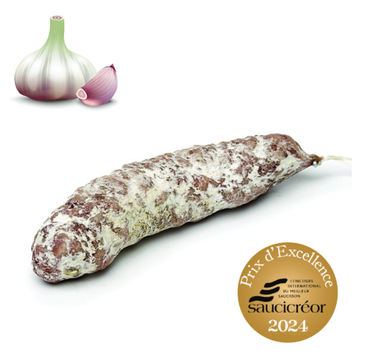 "Saucisson sec artisanal d'Auvergne à l'ail"